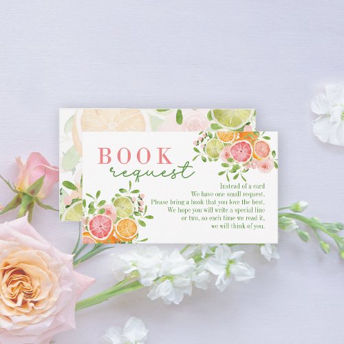 Citrus Fruit  Flowers Book Request Enclosure Card