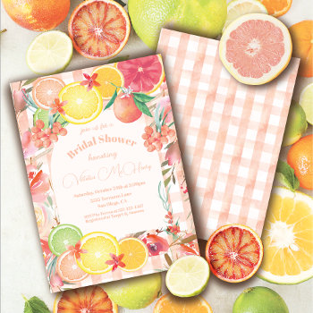 Citrus Fruit & Flowers Bridal Shower Invitation by McBooboo at Zazzle