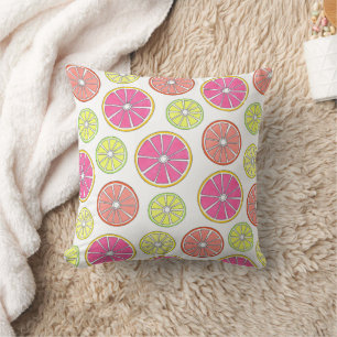 Citrus Fruit Grapefruit Lemon Lime Orange Foodie Throw Pillow