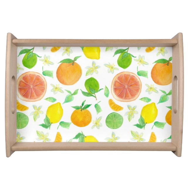 Citrus Fruit Grapefruit Lemon Oranges Limes Serving Tray (Front)