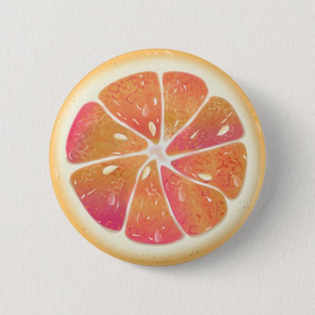 Citrus Fruit Grapefruit Slice Button (Front)