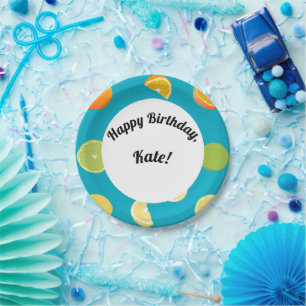 Citrus Fruit Happy Birthday Paper Plates