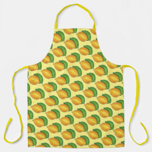 Citrus Fruit Lemon Lime Fruity Yellow Green Print Apron