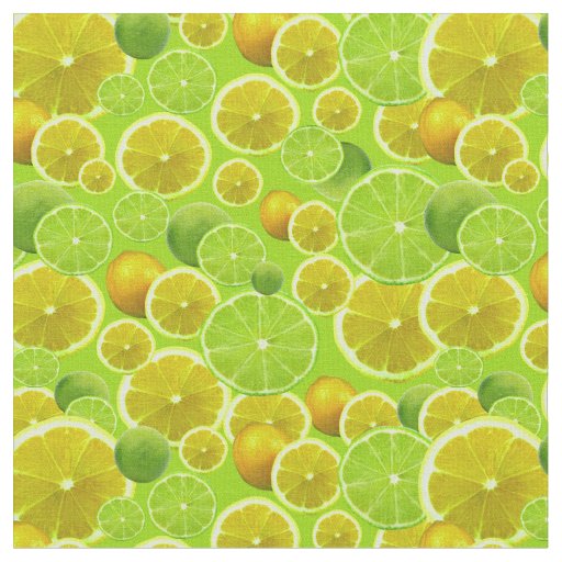 Citrus Fruit, Lemon & Lime Patterned Fabric