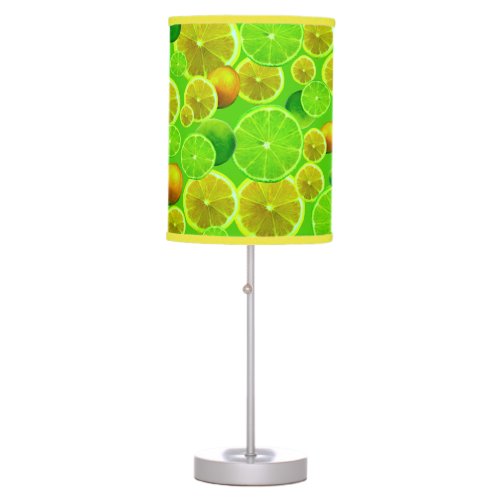 Citrus Fruit Lemon  Lime Patterned Table Lamp