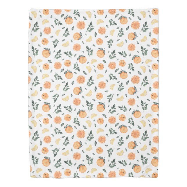 citrus fruit lemon orange summer duvet cover (Front)