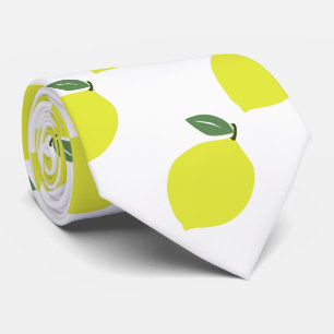 Citrus Fruit Lemon Pattern Neck Tie