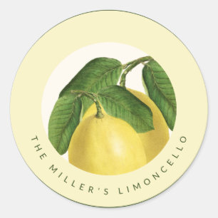 Citrus Fruit Lemons Homemade Limoncello Classic Round Sticker