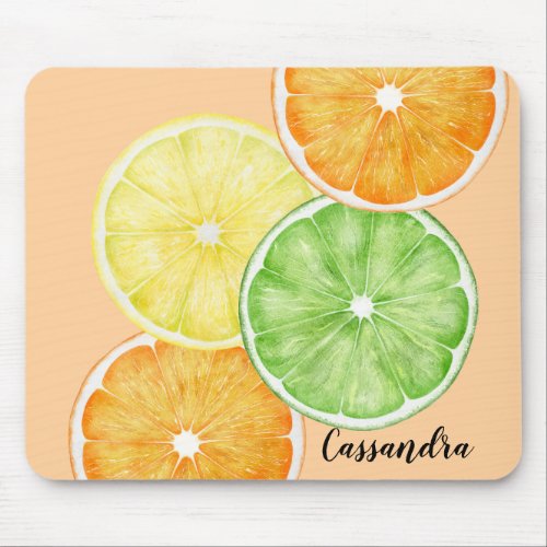 Citrus Fruit Orange Lime and Lemon Fruit Slices   Mouse Pad