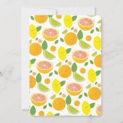 Citrus Fruit Pattern End of Summer Party Vertical Invitation | Zazzle