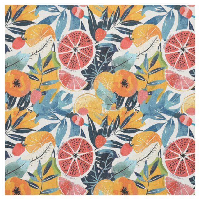 Citrus Fruit Pattern Fabric (Swatch)