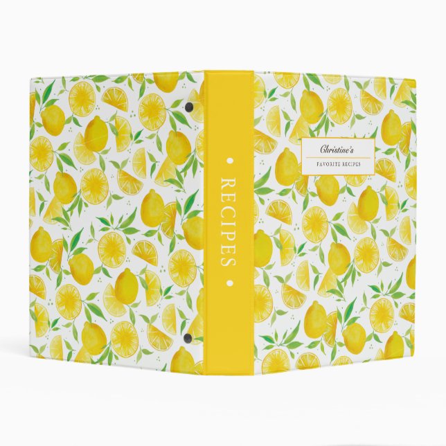 Citrus Fruit Pattern Name Favorite Recipes Binder (Background)