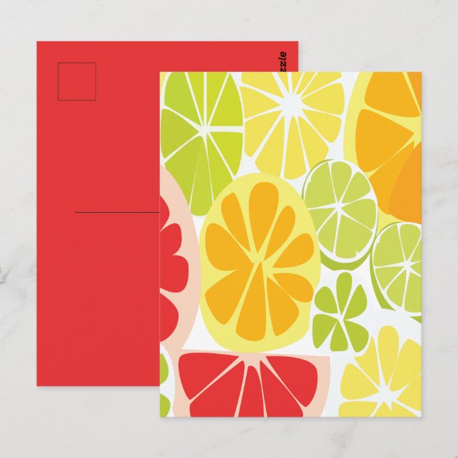 Citrus Fruit Pattern Postcard (Front/Back)