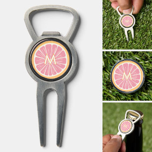 Citrus Fruit - Pink Grapefruit Colors - Monogram Divot Tool
