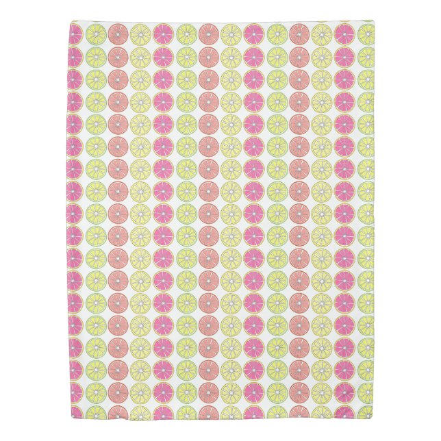 Citrus Fruit Slice Lemon Lime Grapefruit Orange Duvet Cover (Front)