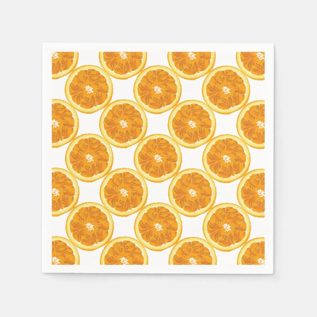 Citrus Fruit Sliced Oranges Napkins (Front)