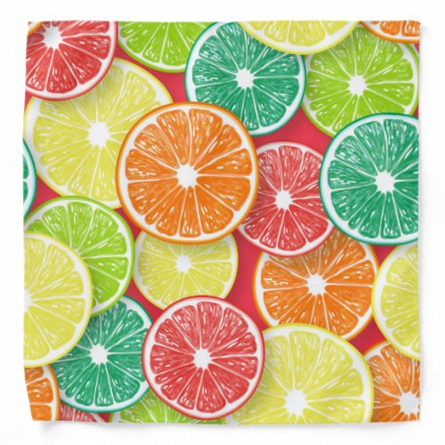 Citrus fruit slices pop art 2 bandana