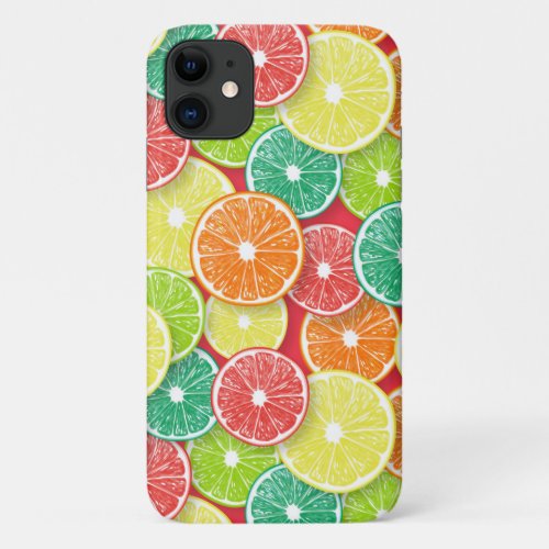 Citrus fruit slices pop art 2 iPhone 11 case