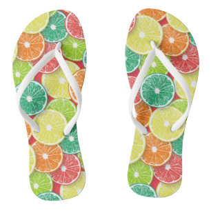 Citrus fruit slices pop art 2 flip flops