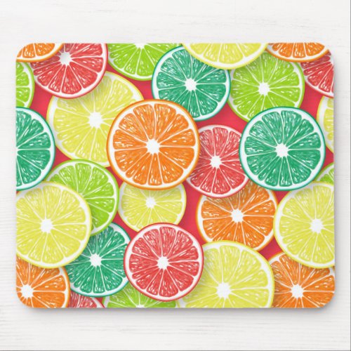 Citrus fruit slices pop art 2 mouse pad
