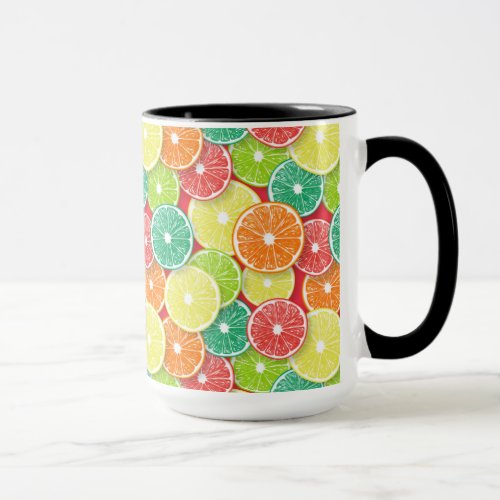Citrus fruit slices pop art 2 mug