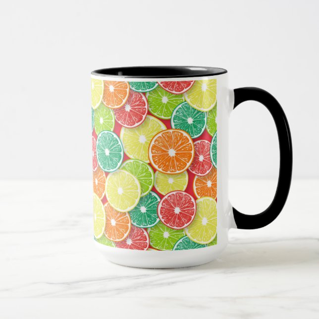 Citrus fruit slices pop art 2 mug (Right)