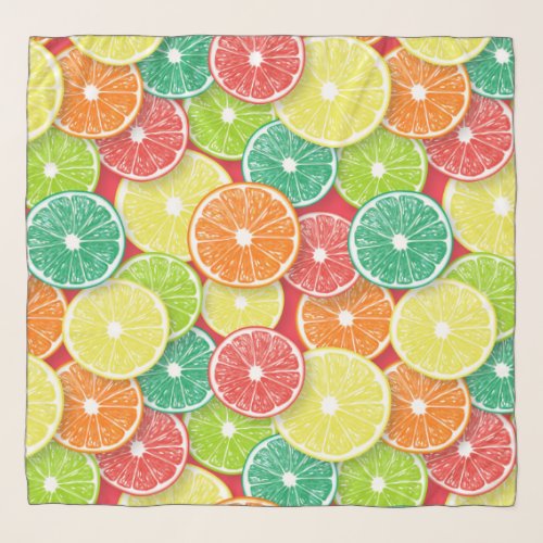 Citrus fruit slices pop art 2 scarf