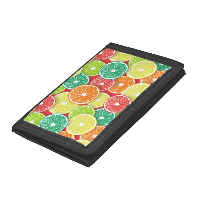 Citrus fruit slices pop art 2 trifold wallet (Bottom)