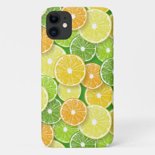 Citrus fruit slices pop art 3 iPhone 11 case