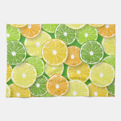 Citrus fruit slices pop art 3 kitchen towel