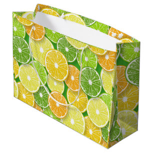 Citrus fruit slices pop art 3 large gift bag