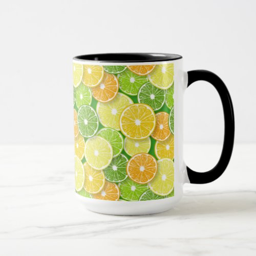 Citrus fruit slices pop art 3 mug