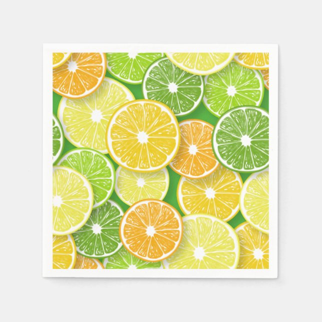 Citrus fruit slices pop art 3 napkins (Front)
