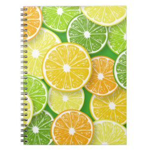 Citrus fruit slices pop art 3 notebook