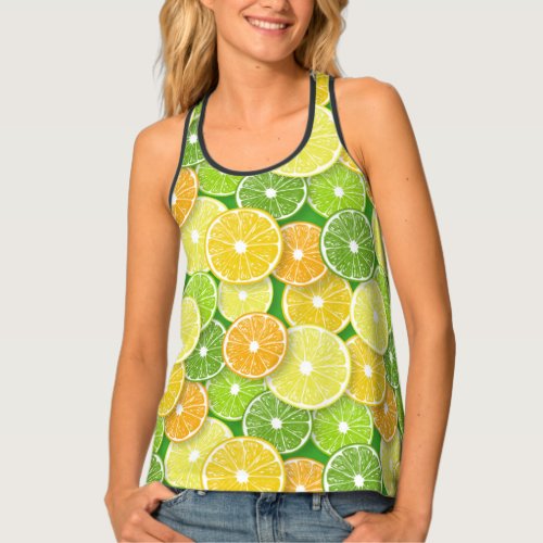 Citrus fruit slices pop art 3 tank top