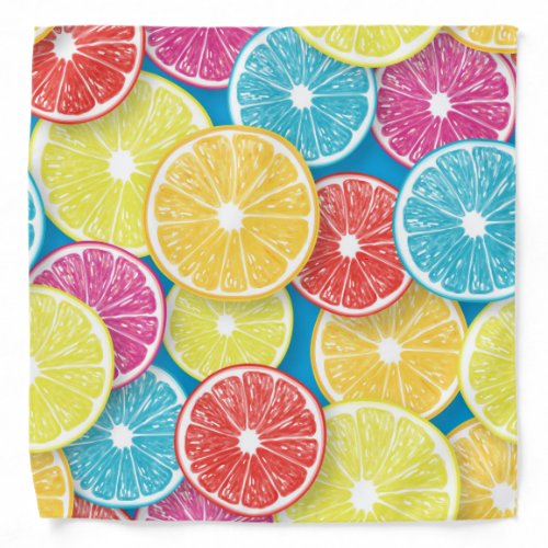 Citrus fruit slices pop art bandana