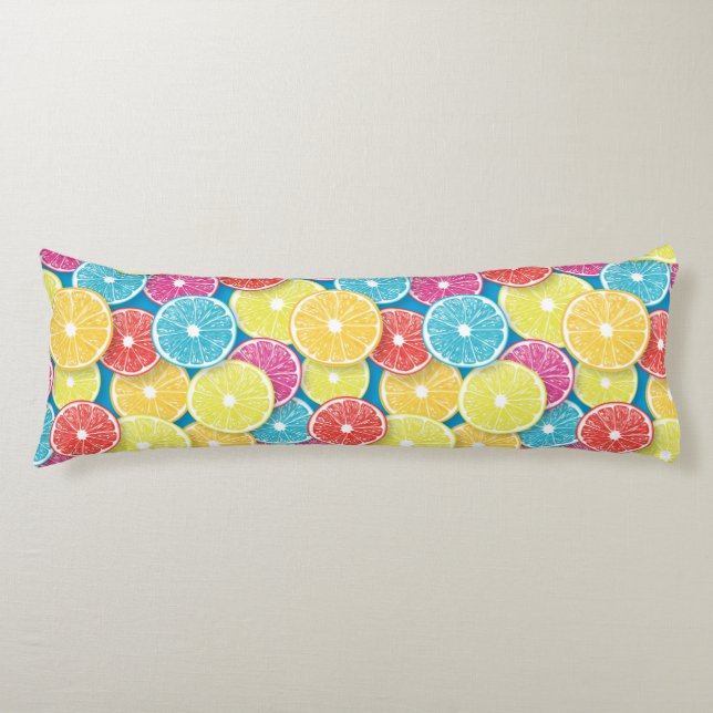 Citrus fruit slices pop art body pillow (Front)