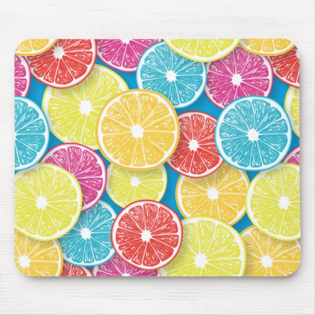 Citrus fruit slices pop art mouse pad (Front)