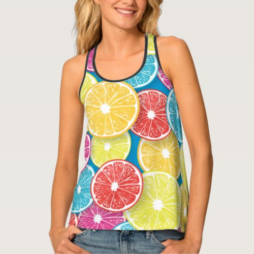 Citrus fruit slices pop art tank top