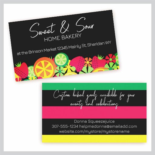 Customizable citrus fruit strawberry chef catering business car business card
