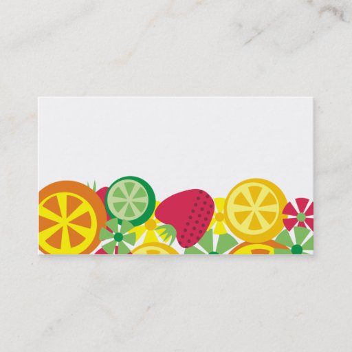 Customizable citrus fruit strawberry chef catering business car business card template