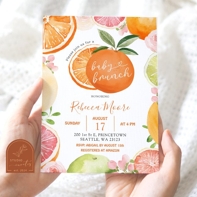 Citrus Fruit Summer Baby Brunch Invitation (Creator Uploaded)