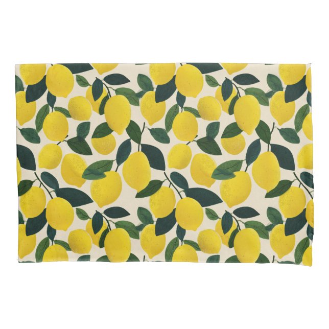 Citrus Fruit Yellow Lemons Pattern Mediterranean  Pillow Case (Front)