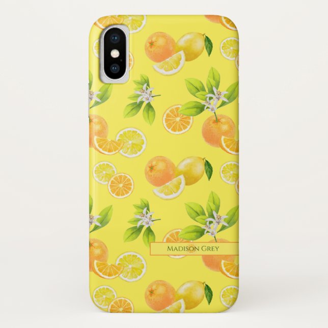 Citrus Fruits Art Oranges and Lemons Patten Case-Mate iPhone Case (Back)