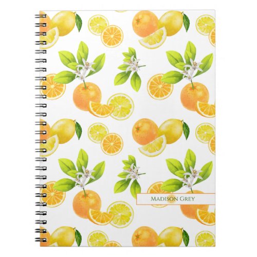 Citrus Fruits Art Oranges and Lemons Patten Notebook