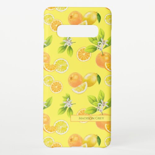 Citrus Fruits Art Oranges and Lemons Patten Samsung Galaxy S10 Case