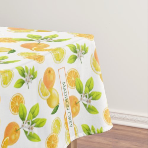 Citrus Fruits Art Oranges and Lemons Patten Tablecloth