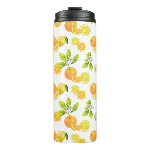 Citrus Fruits Art Oranges and Lemons Patten Thermal Tumbler