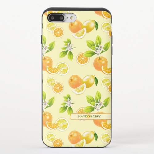 Citrus Fruits Art Oranges and Lemons Patten iPhone 87 Plus Slider Case