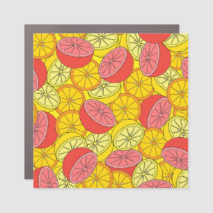 Citrus Fruits Bright Seamless Pattern Car Magnet